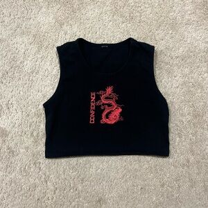 Black tank top with a dragon